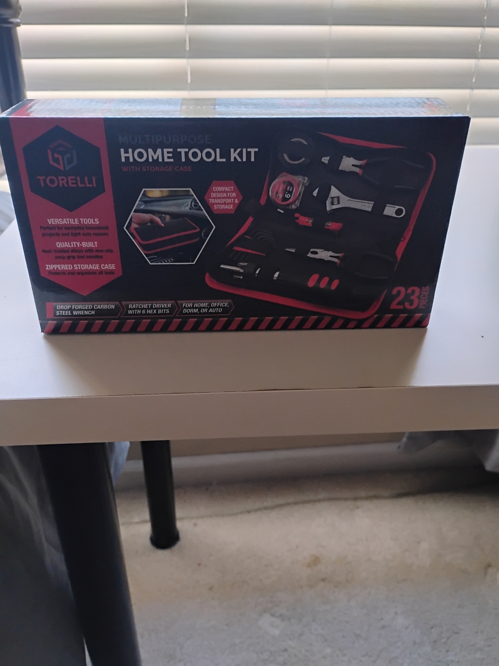 Black and Red Multipurpose Home Tool Kit with Storage Case